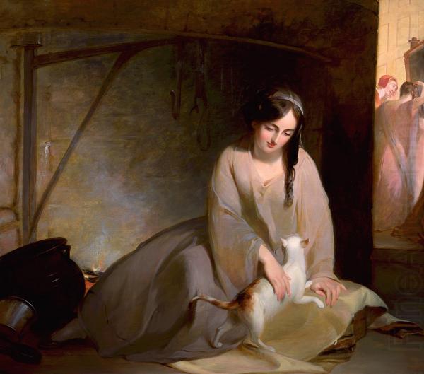 Thomas Sully Cinderella at the Kitchen Fire china oil painting image